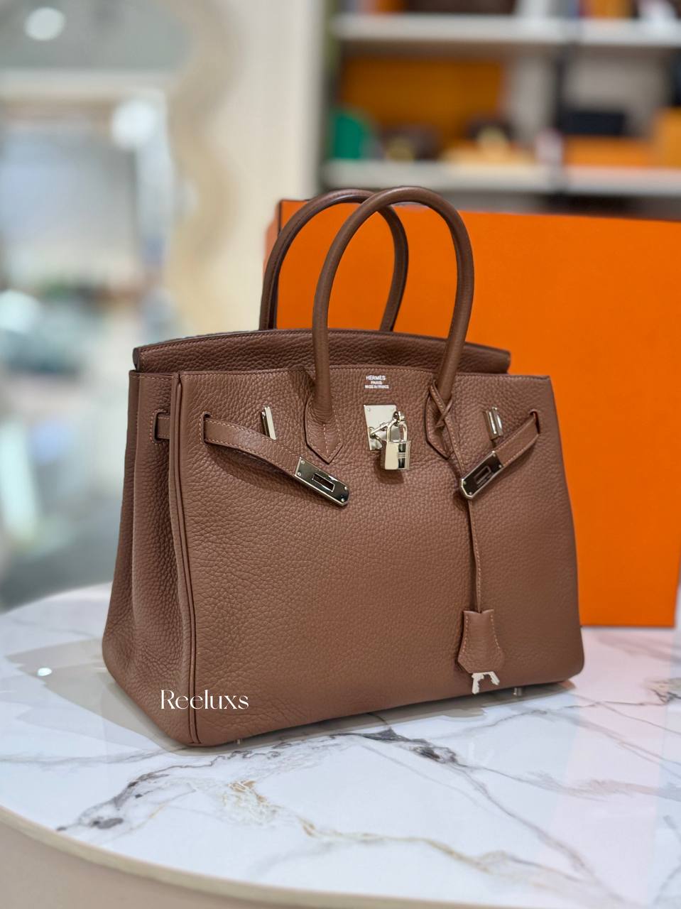 HERMES Birkin 35 Leather Hand Bag ( SHW )