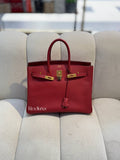 HERMES Birkin 35 Rouge Vif Ardennes GHW
