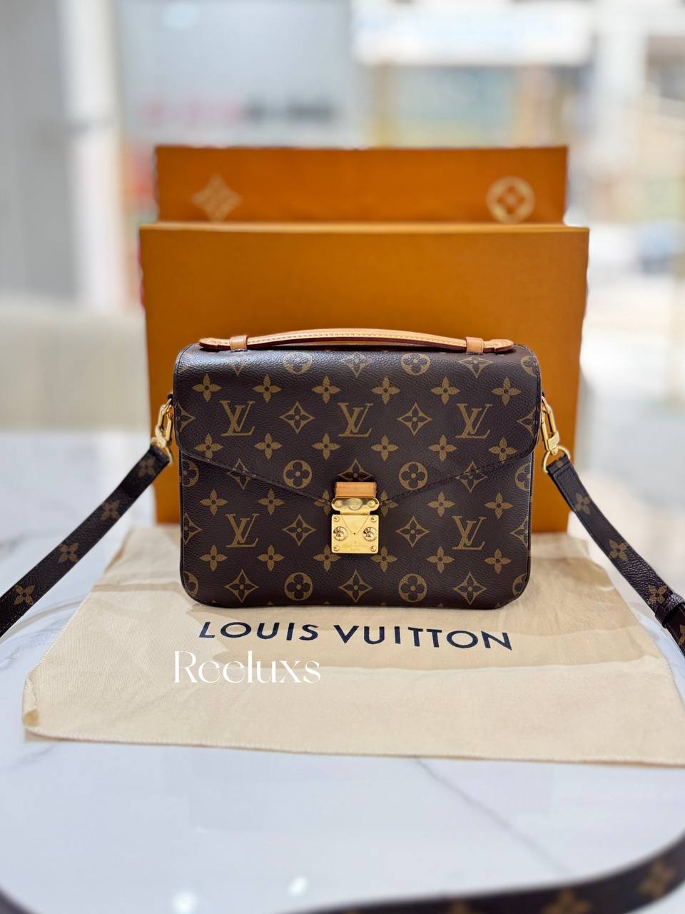 FullSet LOUIS VUITTON LV Pochette Metis Monogram Shoulder Bag