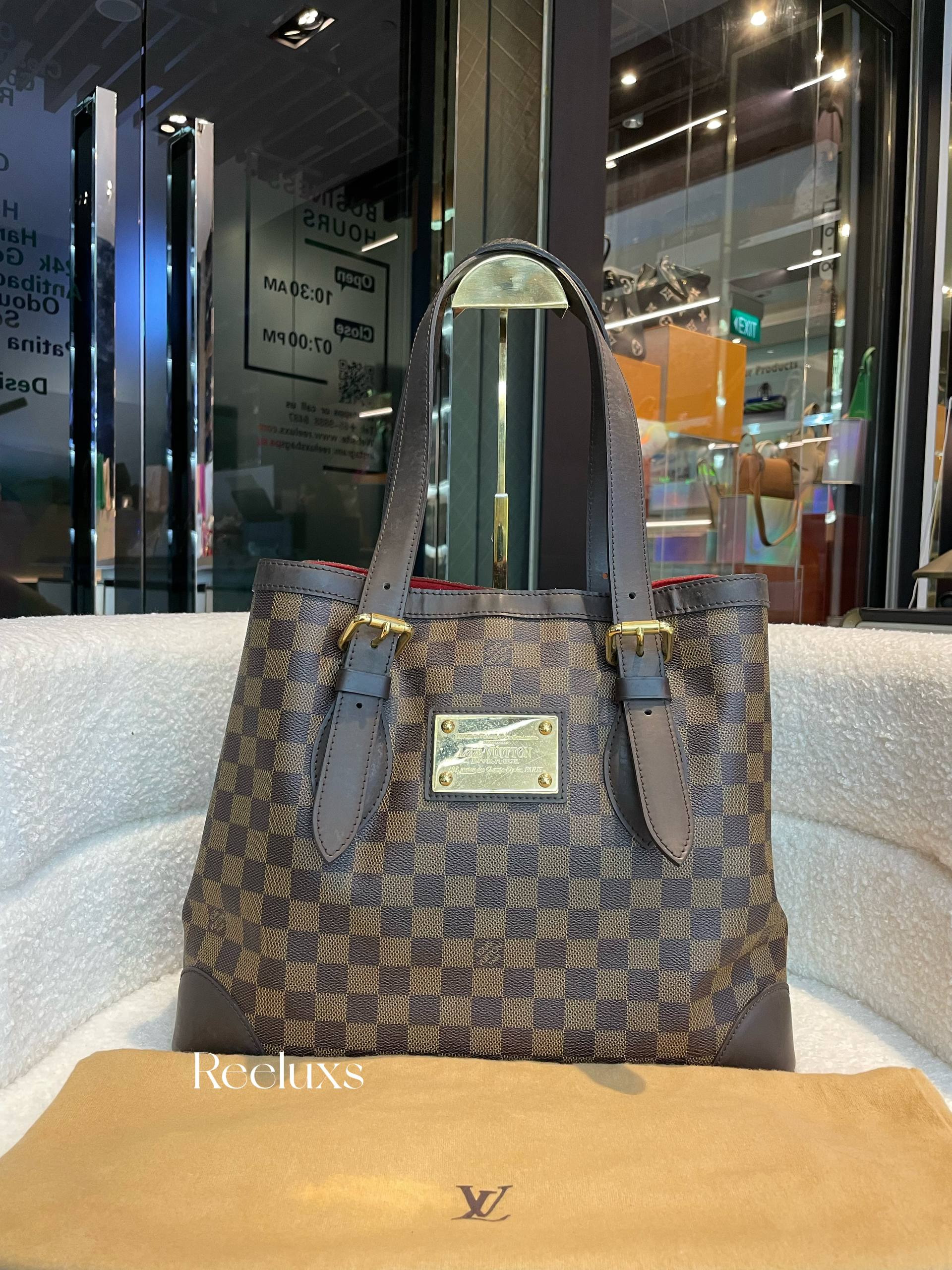 LOUIS VUITTON LV Damier Ebene Hampstead MM Handbag