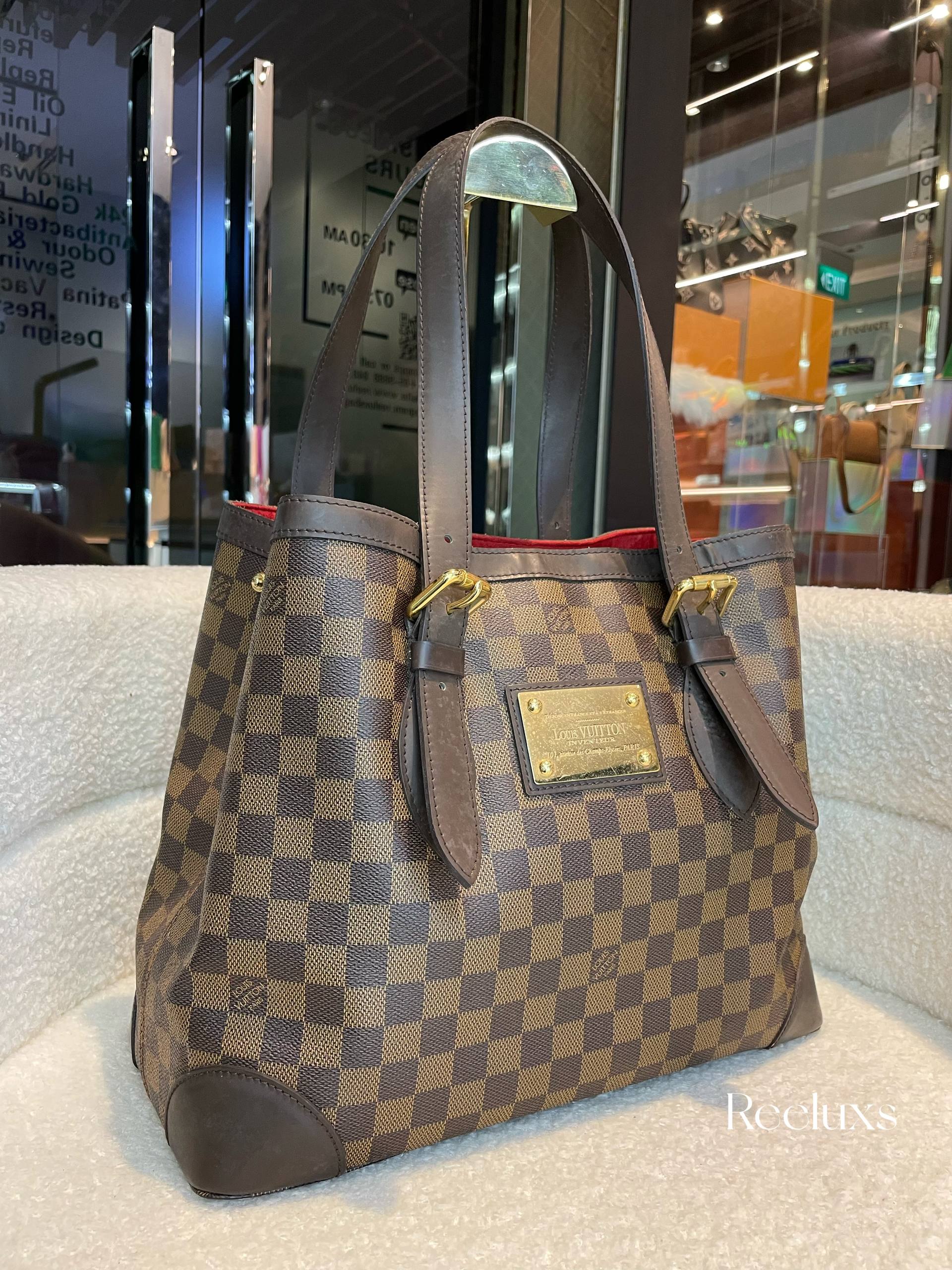 LOUIS VUITTON LV Damier Ebene Hampstead MM Handbag