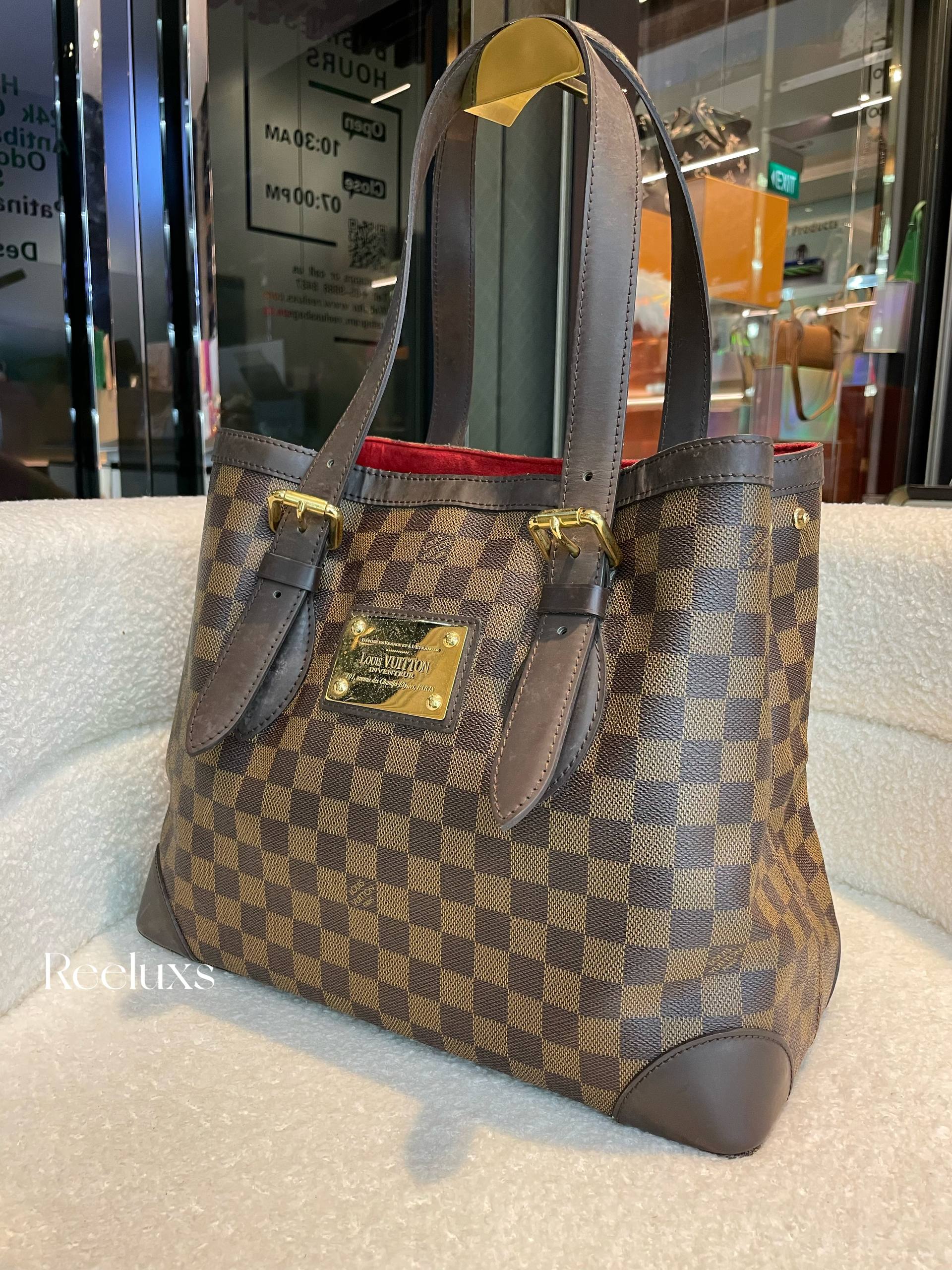 LOUIS VUITTON LV Damier Ebene Hampstead MM Handbag