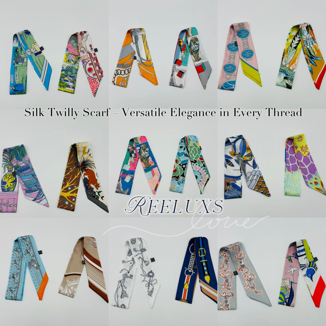 REELUXS Silk Twilly – Versatile Elegance in Every Thread