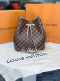 FullSet LOUIS VUITTON LV NeoNoe MM Bucket Bag In Damier Ebene Canvas Shoulder Bag