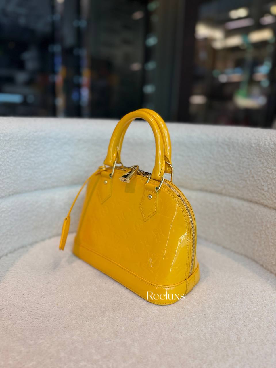 Louis Vuitton Vernis Alma BB Citrine Yellow Crossbody Bag