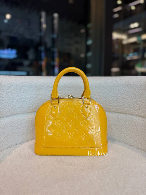Louis Vuitton Vernis Alma BB Citrine Yellow Crossbody Bag