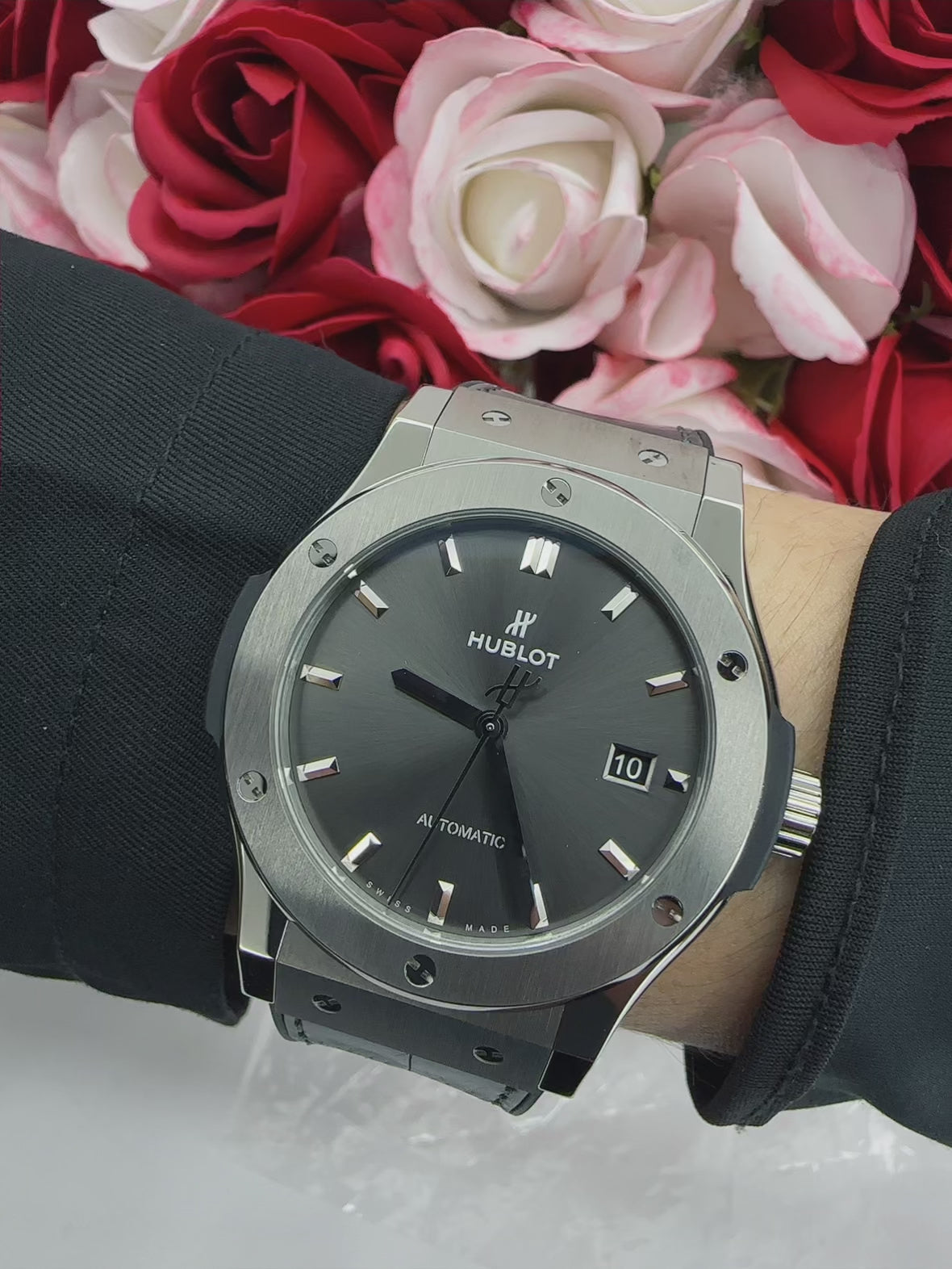 HUBLOT Classic Fusion Racing 42mm Automatic Date Titanium Grey Dial 542.NX.7071.LR Men Watch