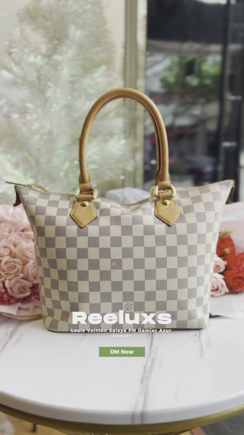 LOUIS VUITTON Saleya PM Damier Azur Canvas