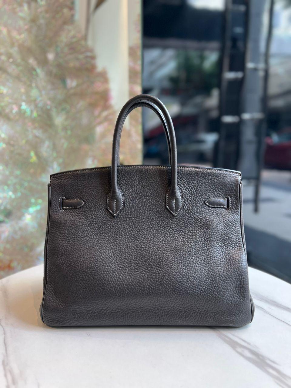 HERMES Birkin 35 Graphite Bag PHW - Reeluxs 