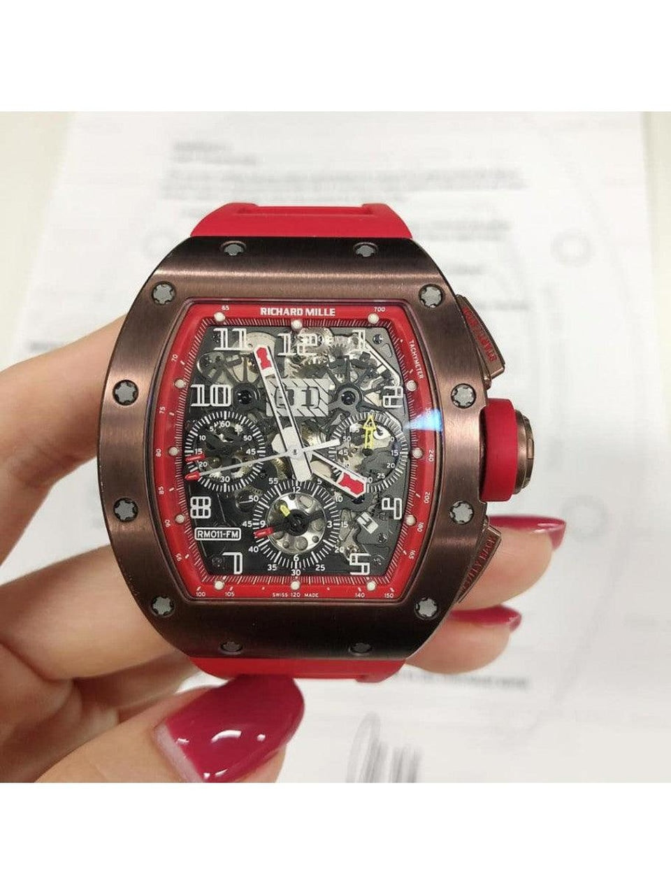 Richard Mille Rm011 Felipe Massa Bronze America Limited Edition Watch Automatic Full Set - Reeluxs 
