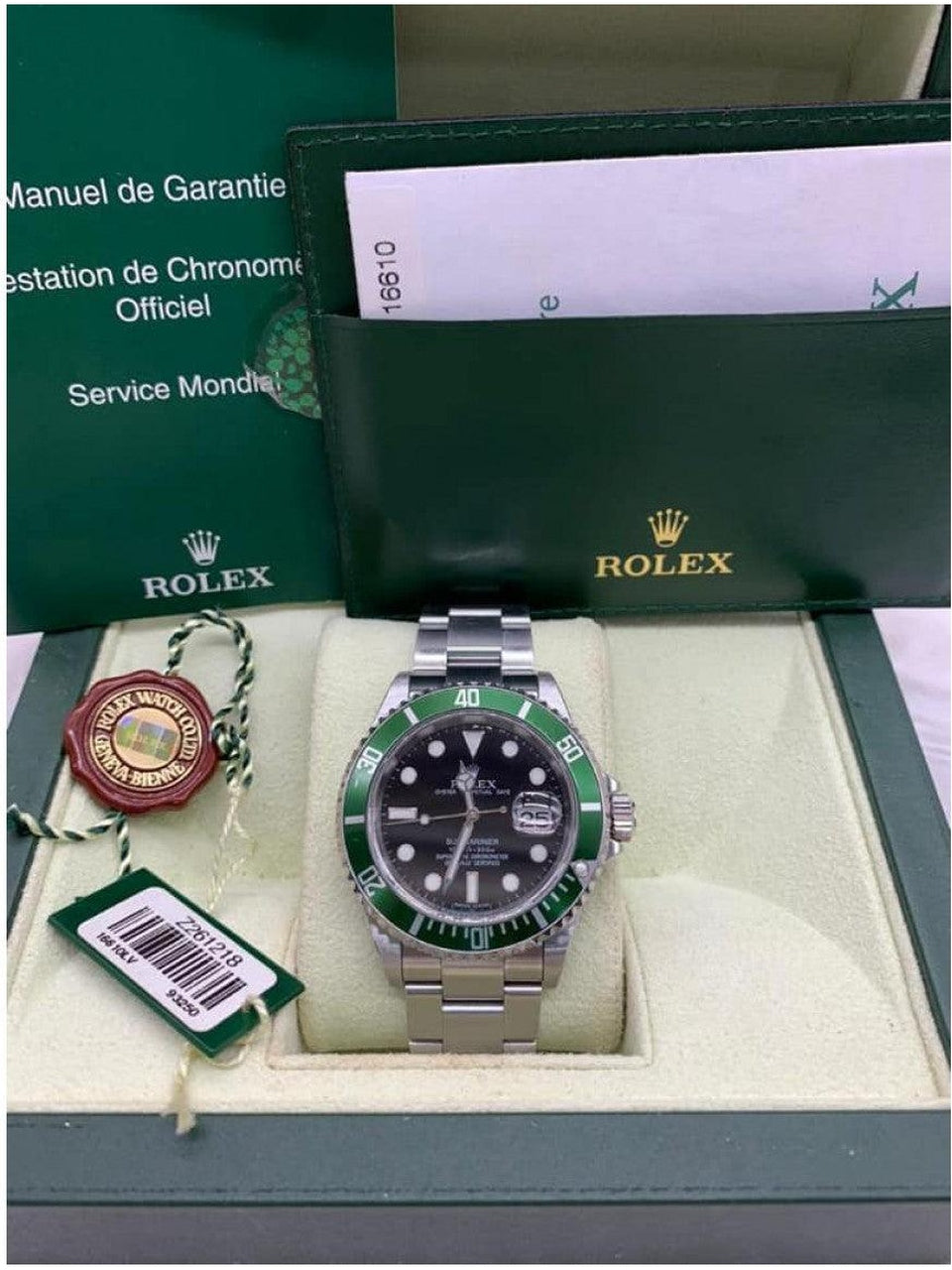 Rolex submariner kermit unisex watch ref16610 40mm automatic full set - Reeluxs 