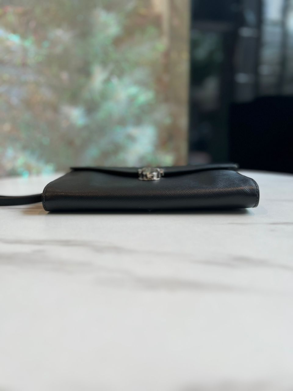 Prada Saffiano Leather Clutch Black - Reeluxs 