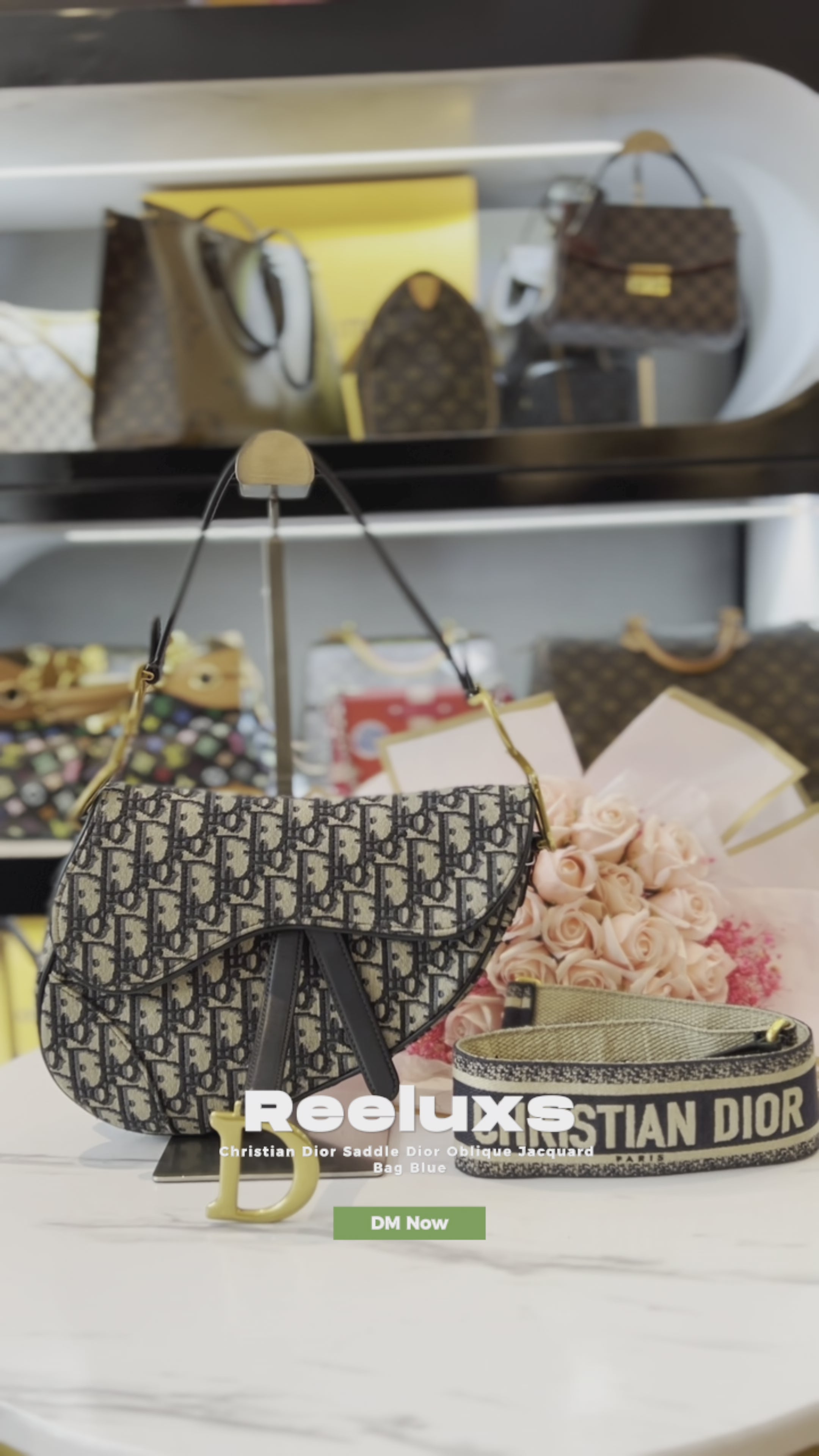 Christian Dior Saddle Dior Oblique Jacquard Bag Blue