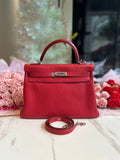 Hermès Kelly Retourne 28 Clemence Leather, Palladium Hardware - Reeluxs 