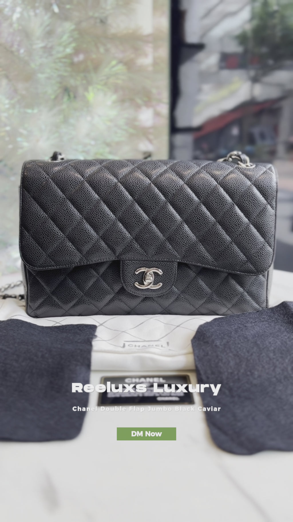 Chanel Double Flap Jumbo Black Caviar