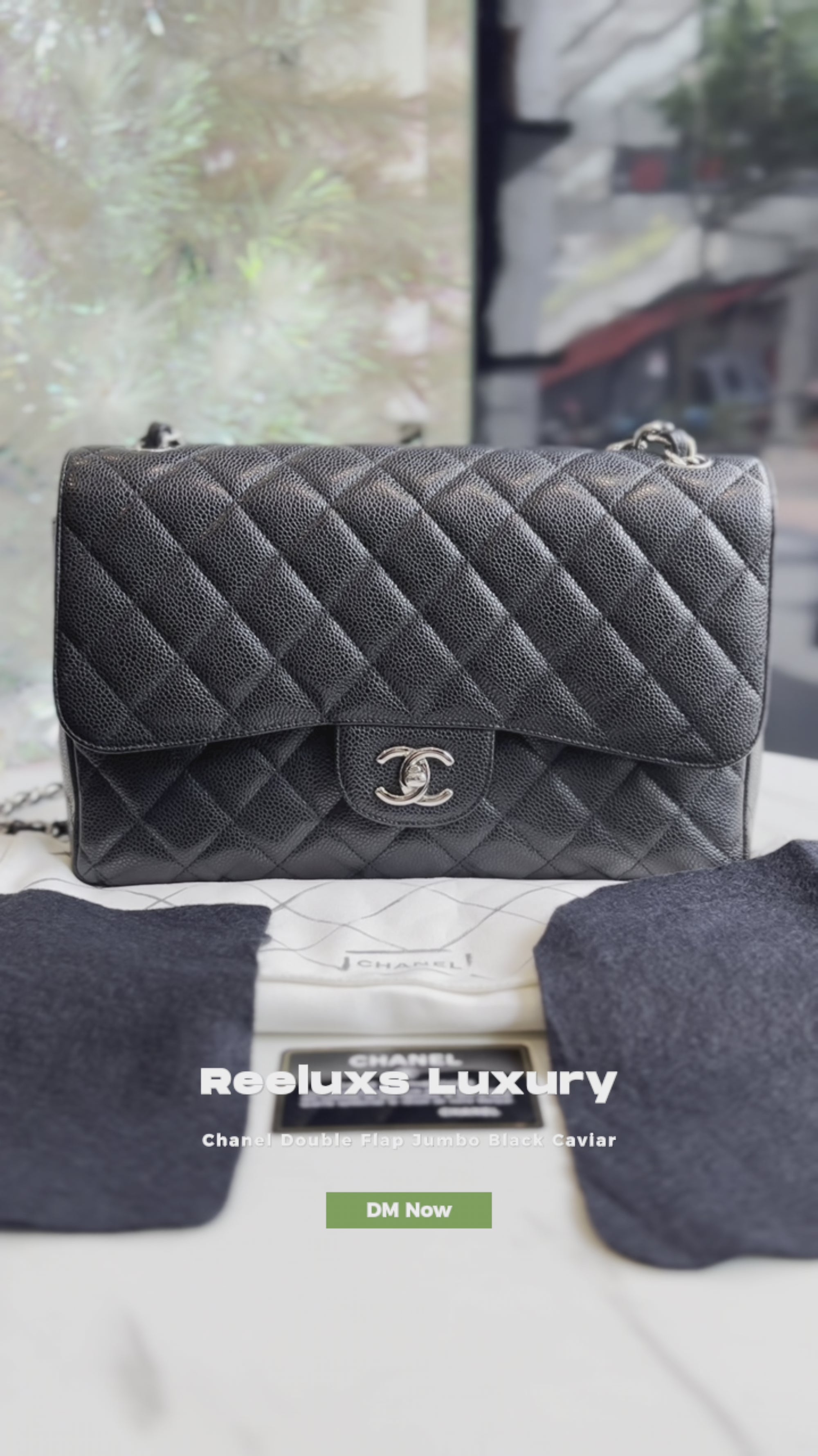 Chanel Double Flap Jumbo Black Caviar