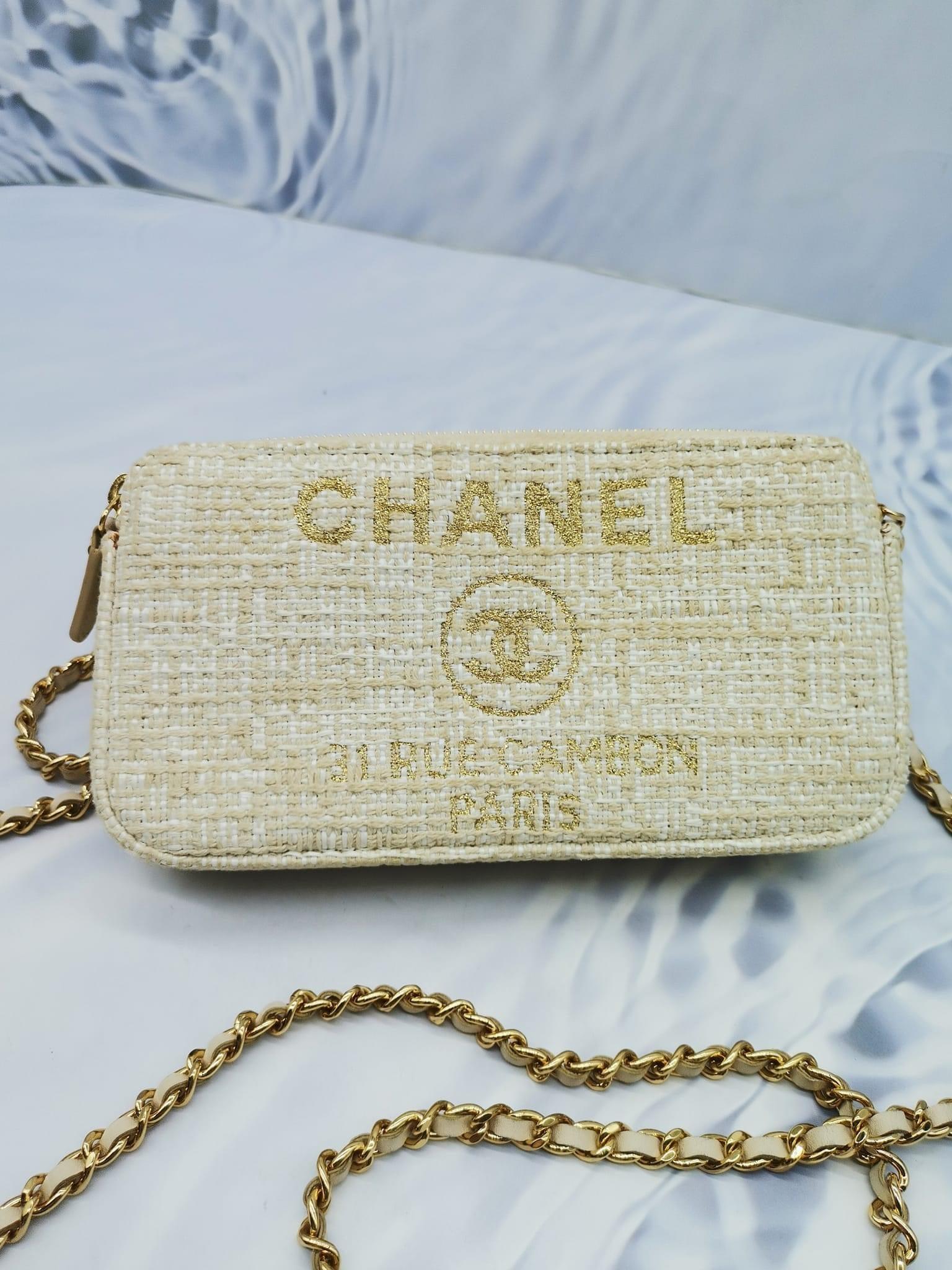 Chanel Deauville Double Zip Clutch Chain Bag - Reeluxs 