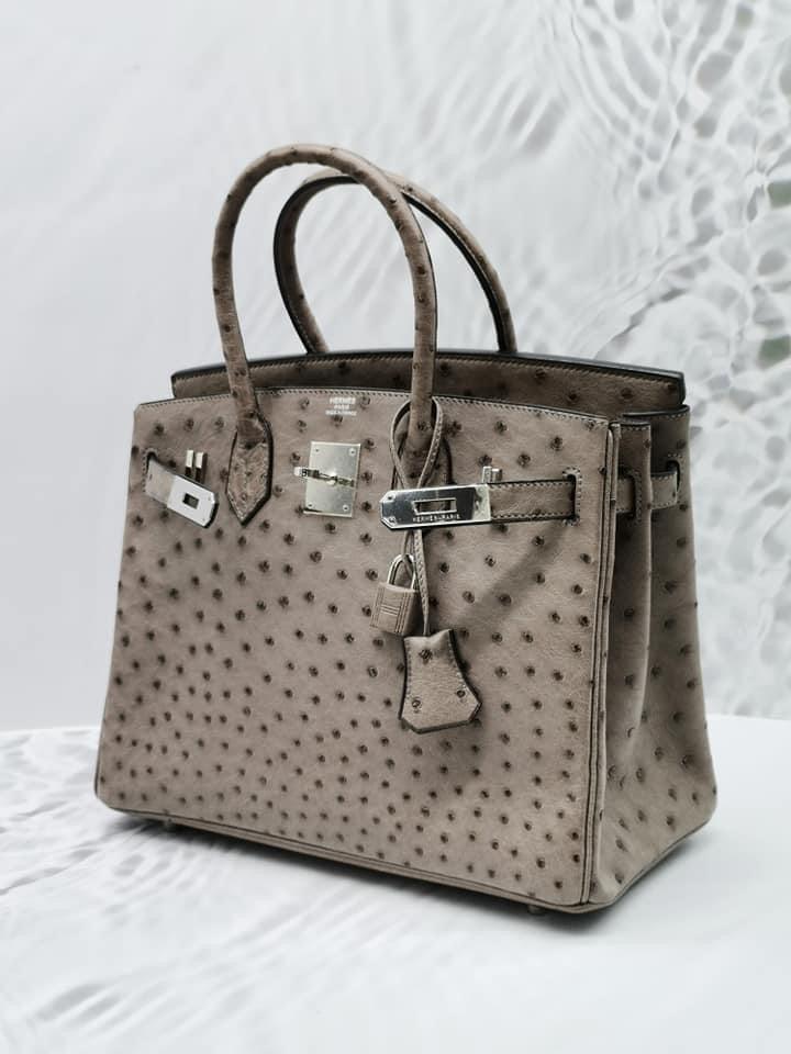 Hermes Birkin 30 Ostrich Phw Bag - Reeluxs 