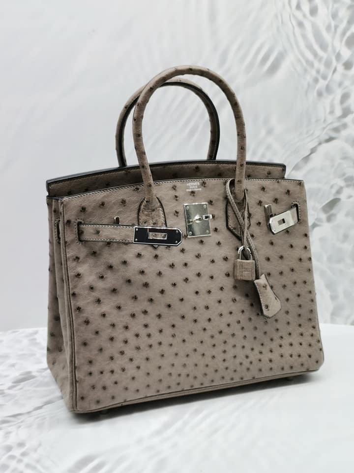 Hermes Birkin 30 Ostrich Phw Bag - Reeluxs 