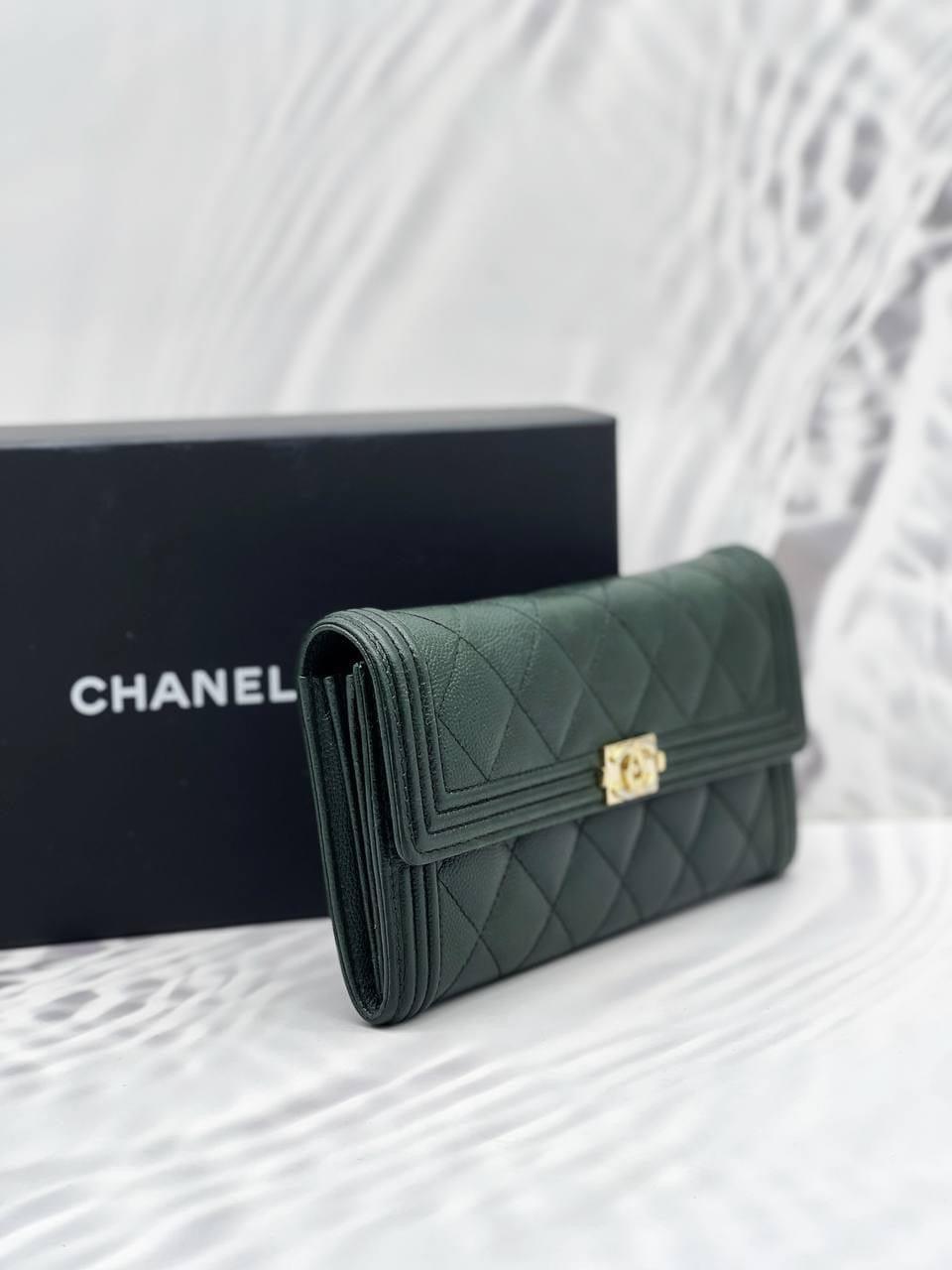 Chanel Boy Caviar Leather Flap Wallet - Reeluxs 