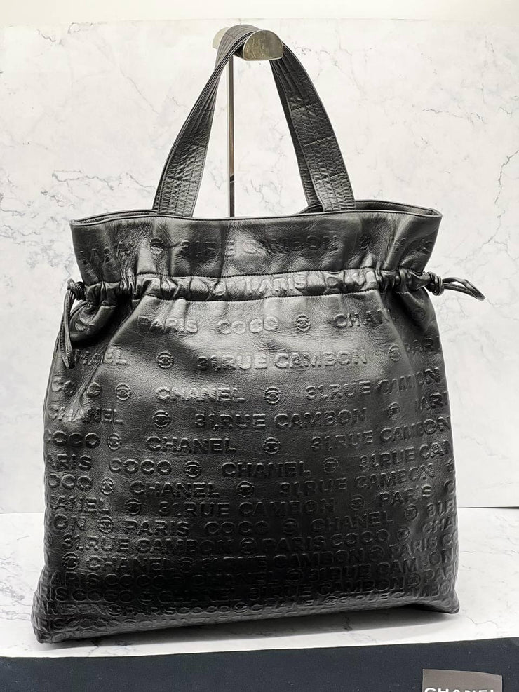 Small black leather '31 Rue Cambon' tote bag