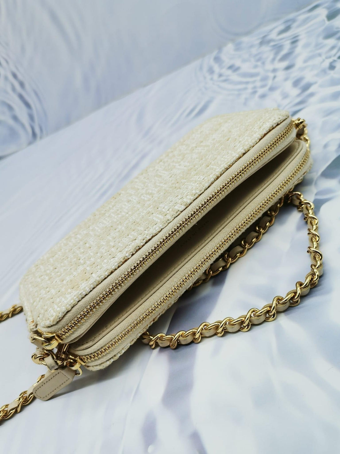 Chanel Deauville Double Zip Clutch Chain Bag - Reeluxs 