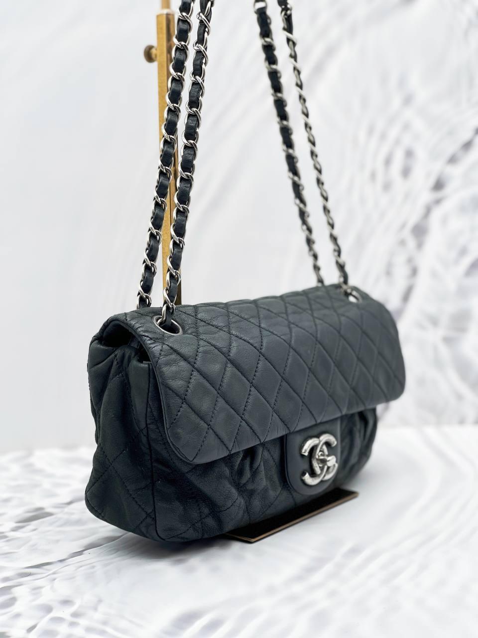 Chanel Quilted Iridescent Calfskin Leather Chic Quilt Flap Bag - Reeluxs 