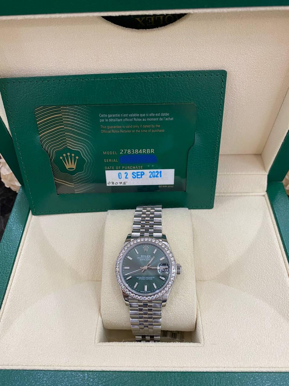 Rolex Datejust 31 Ref 278384 31mm Automatic Ladies Watch Full Set - Reeluxs 