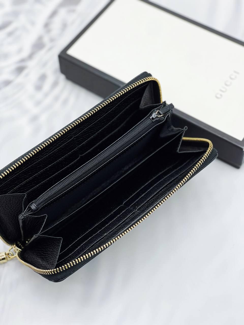 Gucci Soho Pebbled Leather Zippy Wallet - Reeluxs 