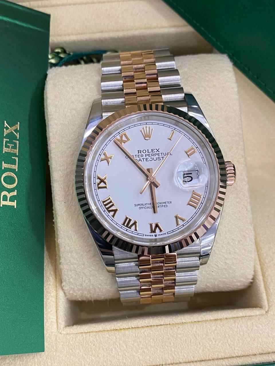 Rolex Datejust Everose Gold Watch Ref: 126231 36mm Automatic Full Set - Reeluxs 