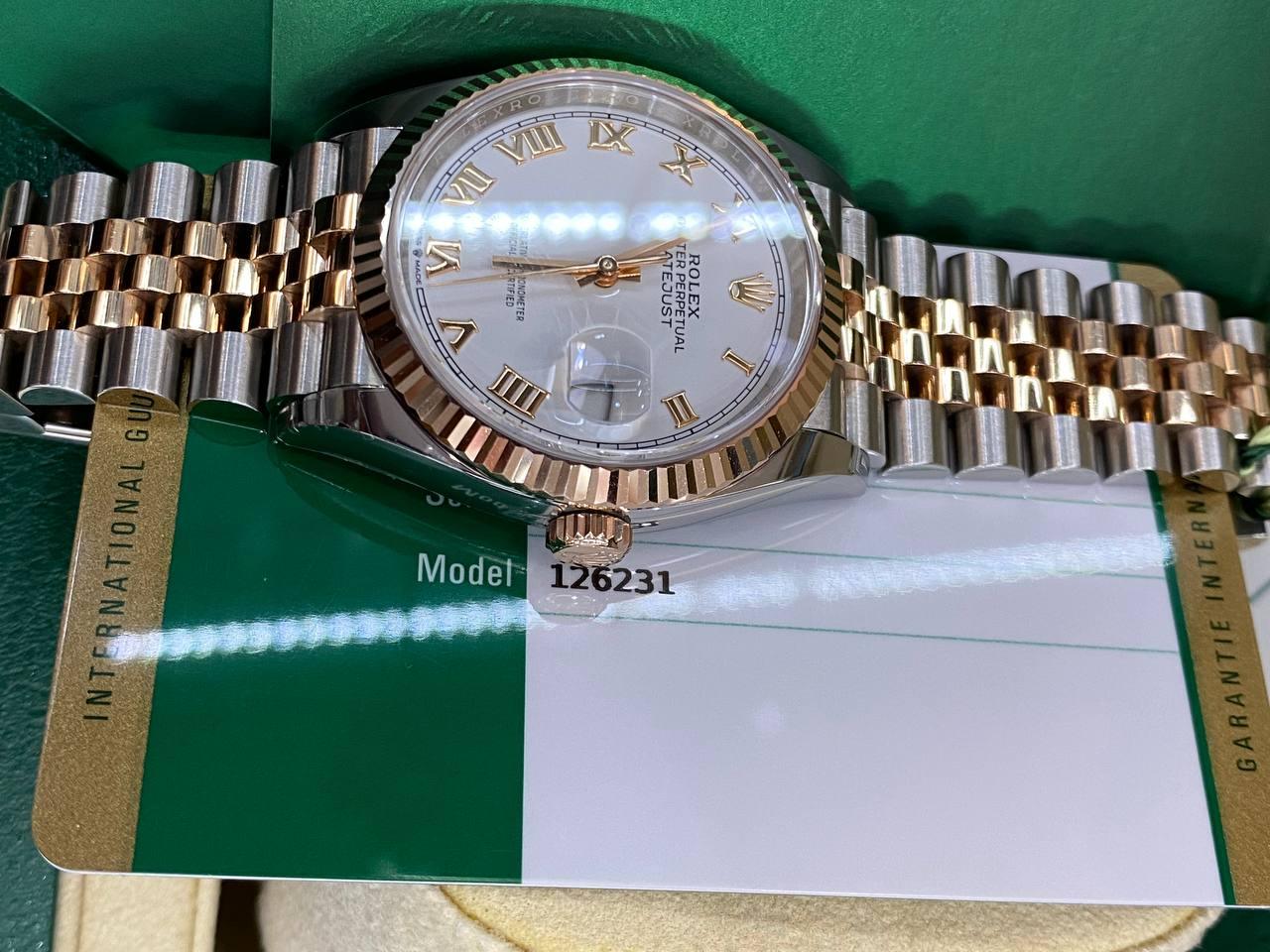 Rolex Datejust Everose Gold Watch Ref: 126231 36mm Automatic Full Set - Reeluxs 