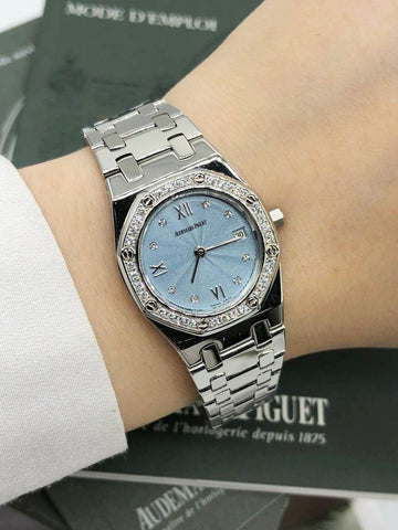 Ap Audemars Piguet Royal Oak Diamond Ladies Watch -full Set- - Reeluxs 