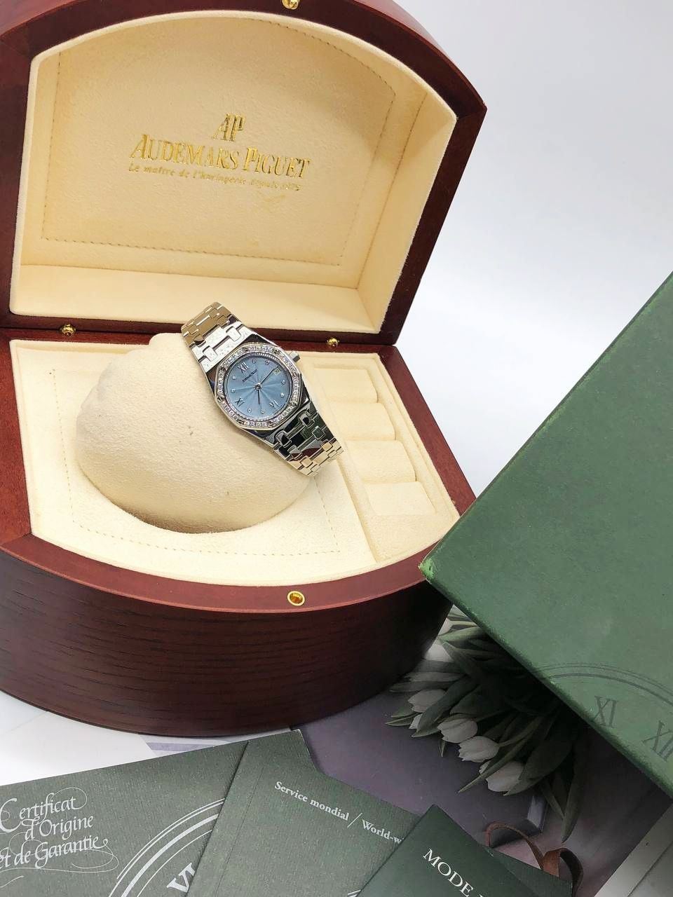 Ap Audemars Piguet Royal Oak Diamond Ladies Watch -full Set-