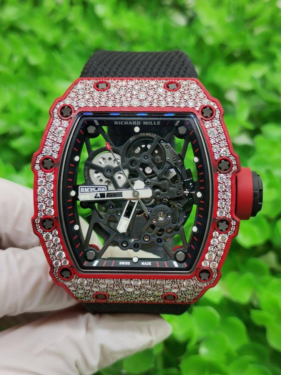 Richard mille rm35-02 rafael nadal ntpt factory diamond watch - Reeluxs 