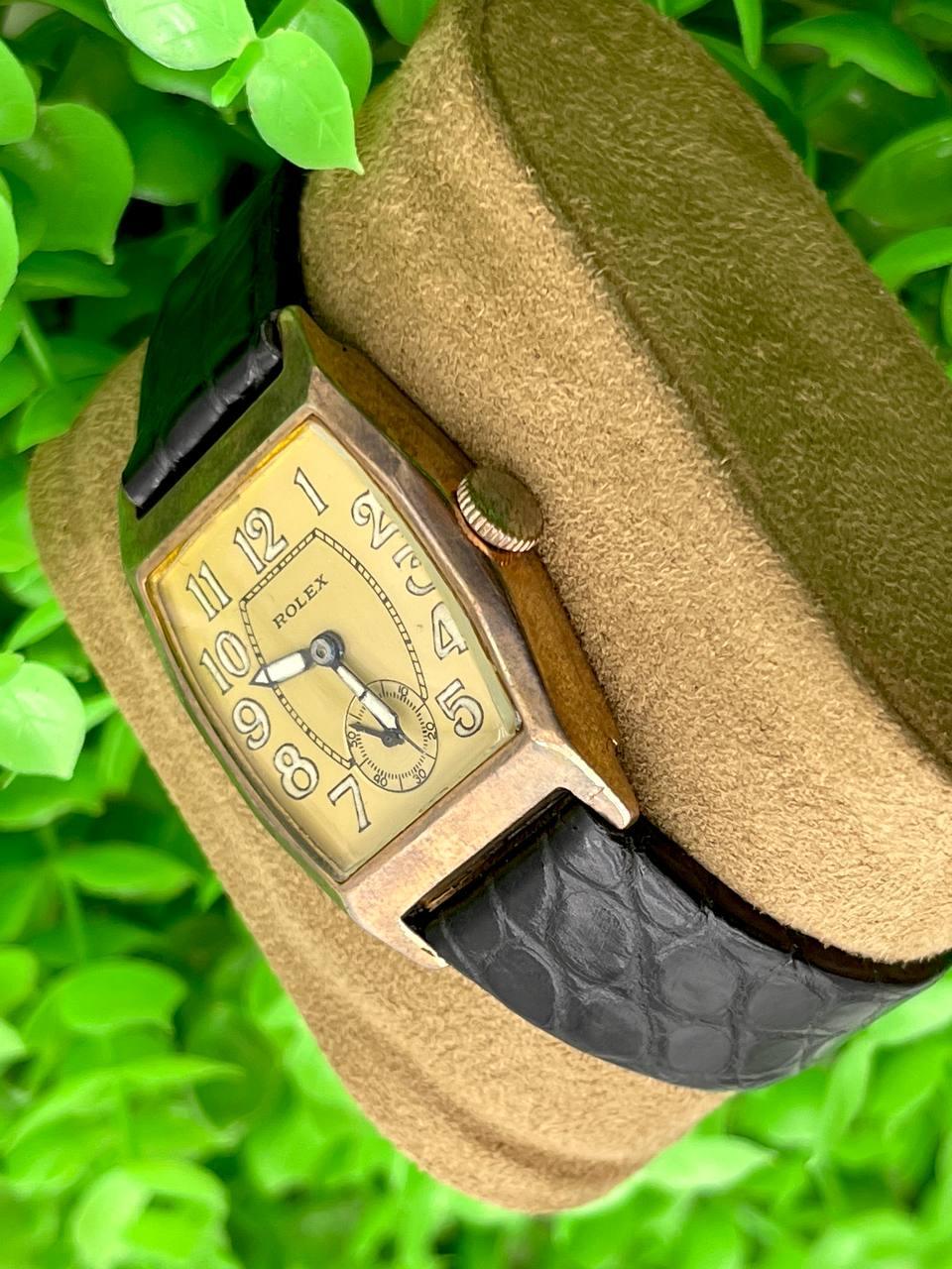 Rolex Tonneau Vintage Yellow Gold Watch - Reeluxs 