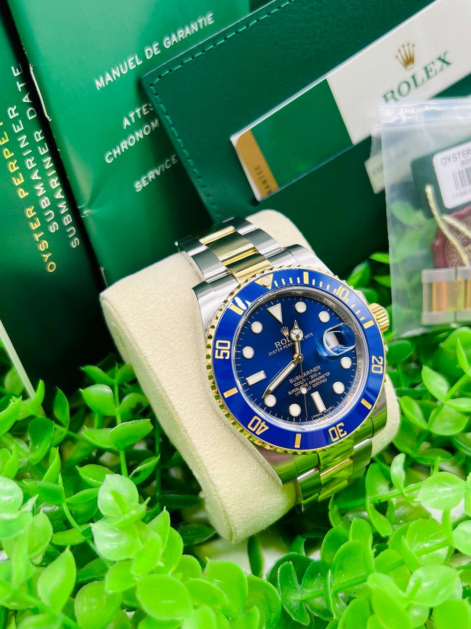 Rolex submariner date blue dial unisex watch ref116613lb -full set- - Reeluxs 