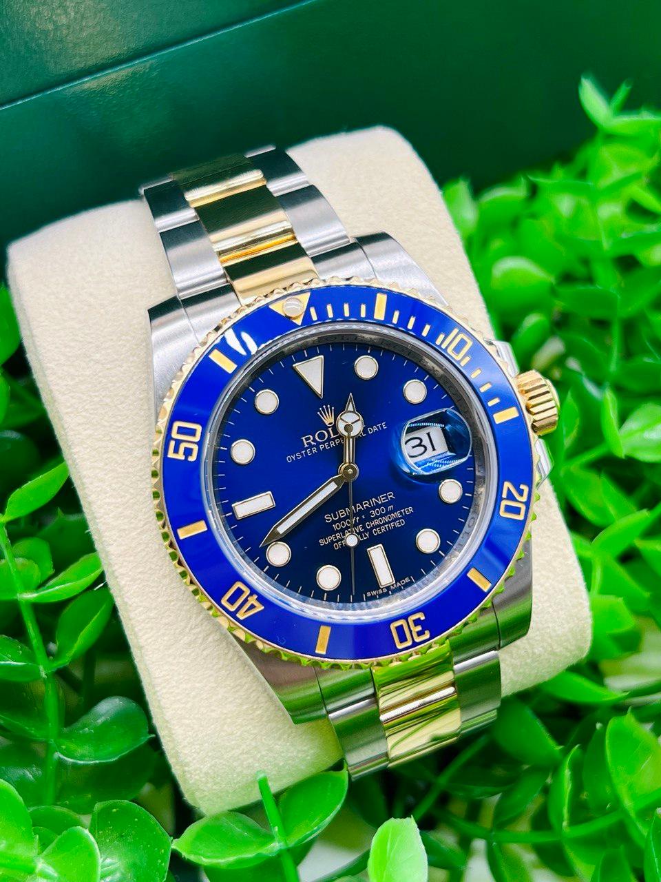 Rolex submariner date blue dial unisex watch ref116613lb -full set- - Reeluxs 