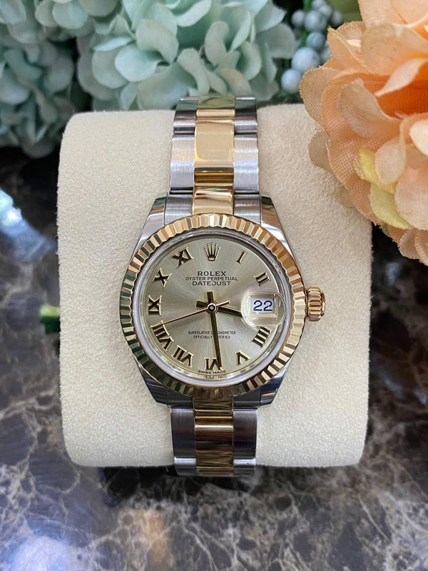 Rolex Datejust Champagne Roman Dial Ladies Watch Ref: 279173 -full Set- - Reeluxs 