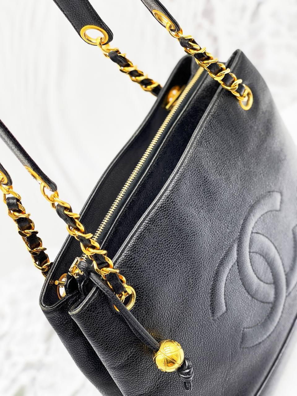 Chanel Vintage Cc Caviar Leather Shoulder Bag - Reeluxs 