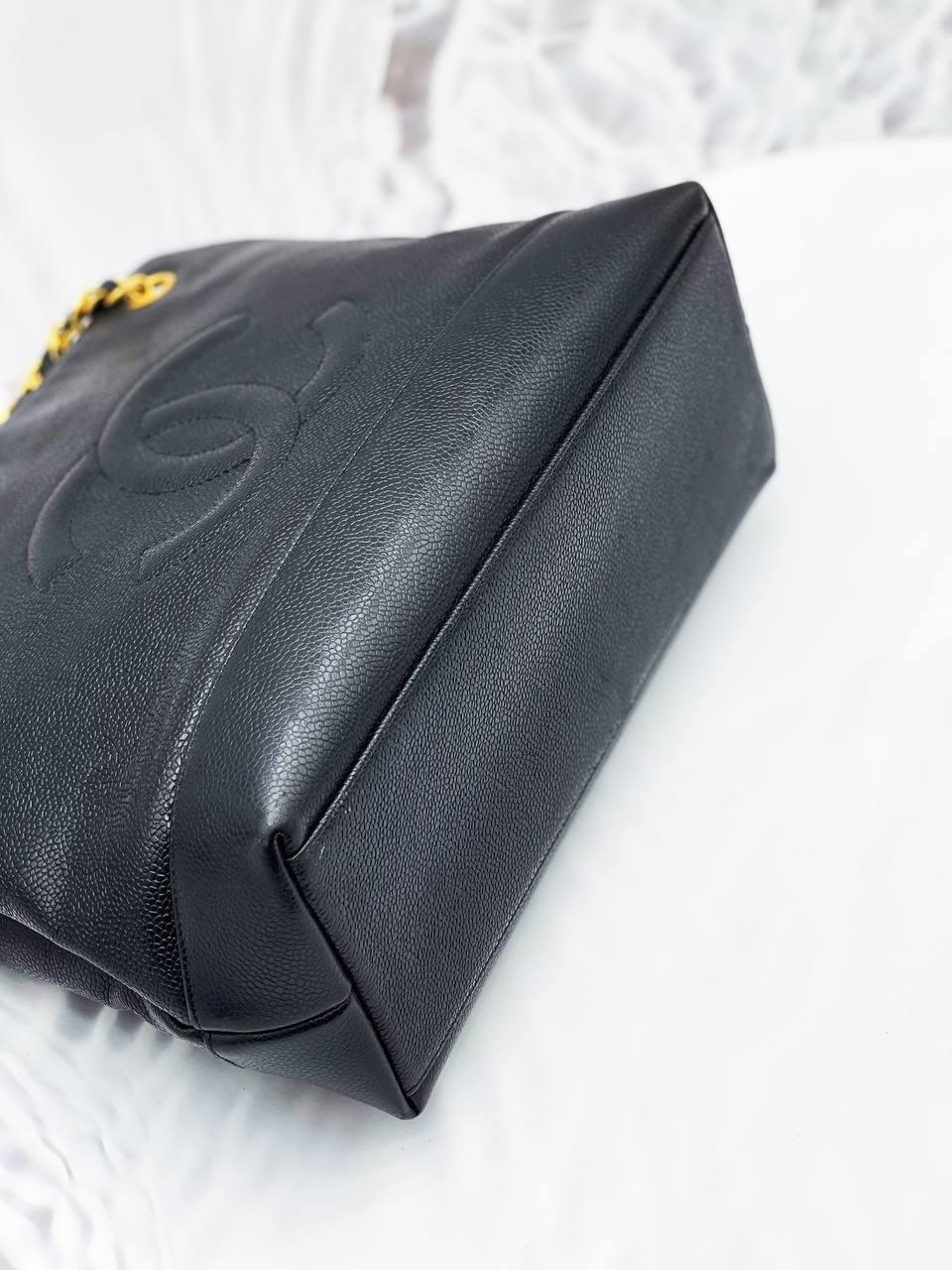 Chanel Vintage Cc Caviar Leather Shoulder Bag - Reeluxs 