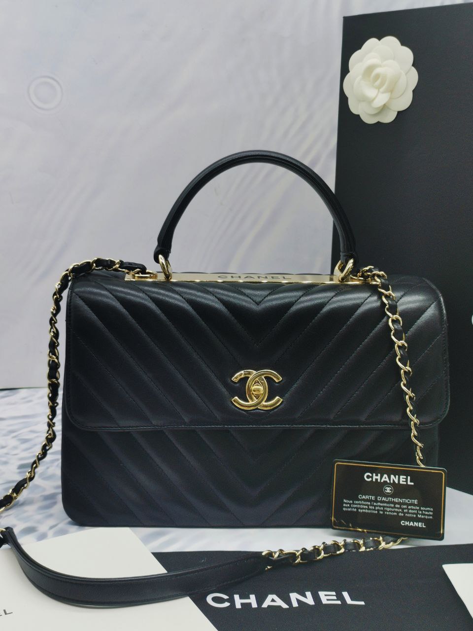 Chanel Top Handle Flap Bag -full Set- - Reeluxs 