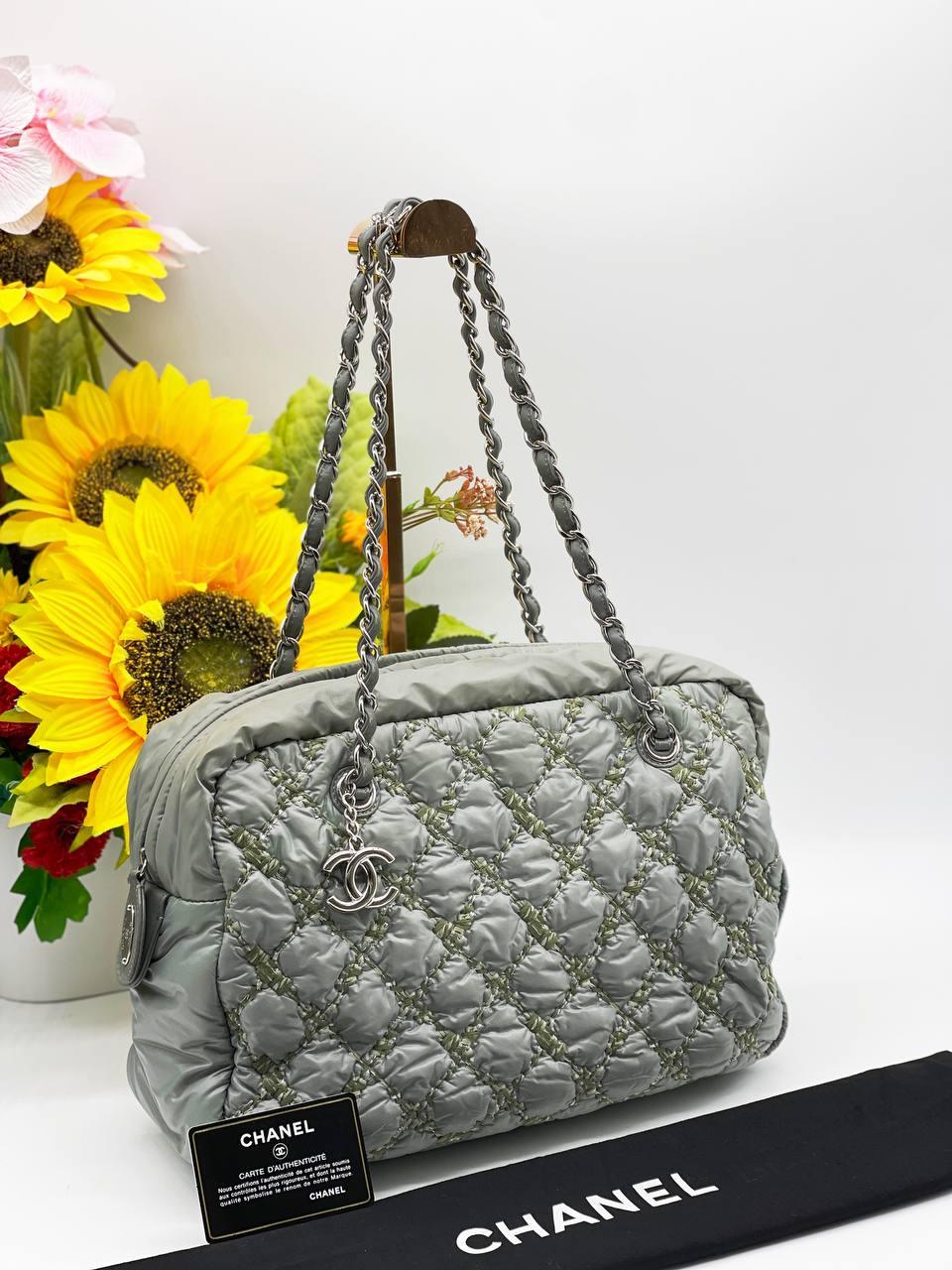 Chanel Quilted Bubble Nylon Tweed Stitch Camera Bag - Reeluxs 