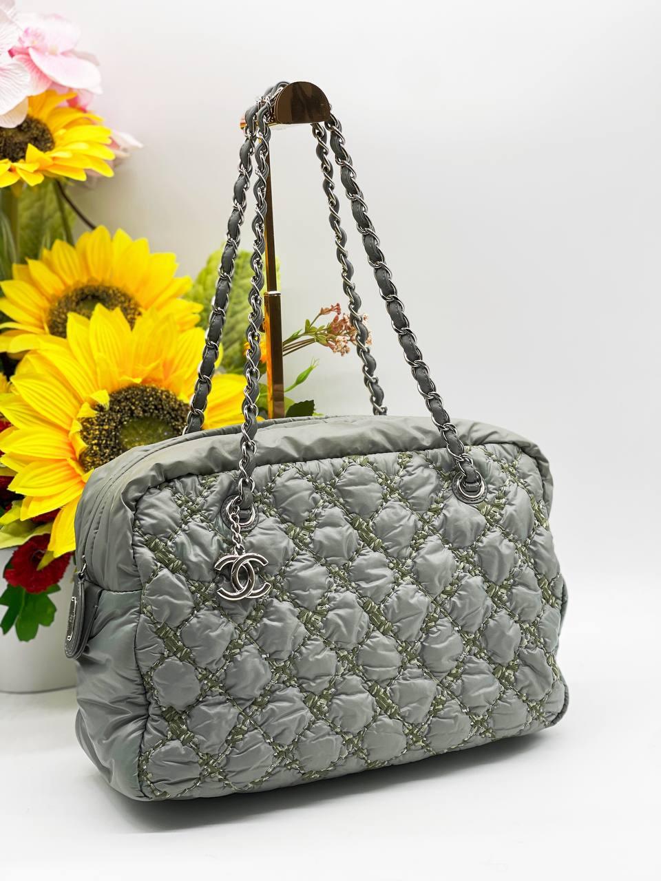 Chanel Quilted Bubble Nylon Tweed Stitch Camera Bag - Reeluxs 