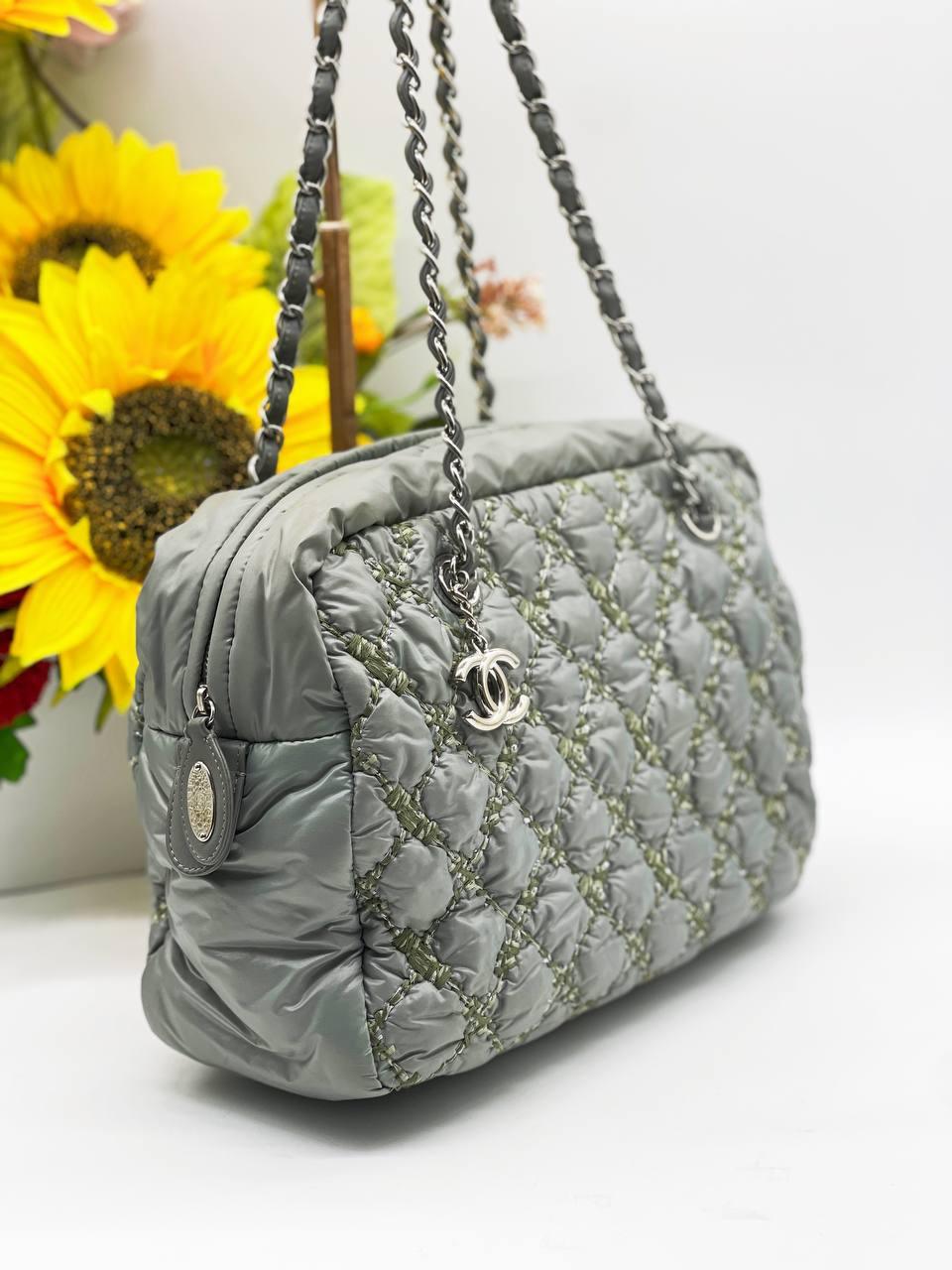 Chanel Quilted Bubble Nylon Tweed Stitch Camera Bag - Reeluxs 