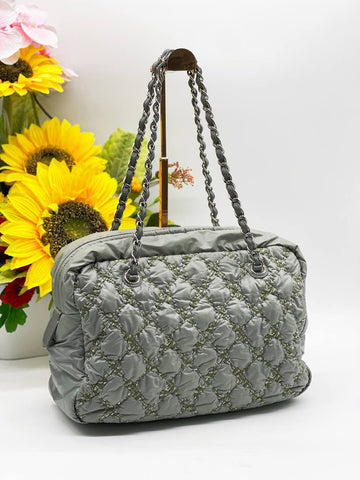 Chanel Quilted Bubble Nylon Tweed Stitch Camera Bag - Reeluxs 