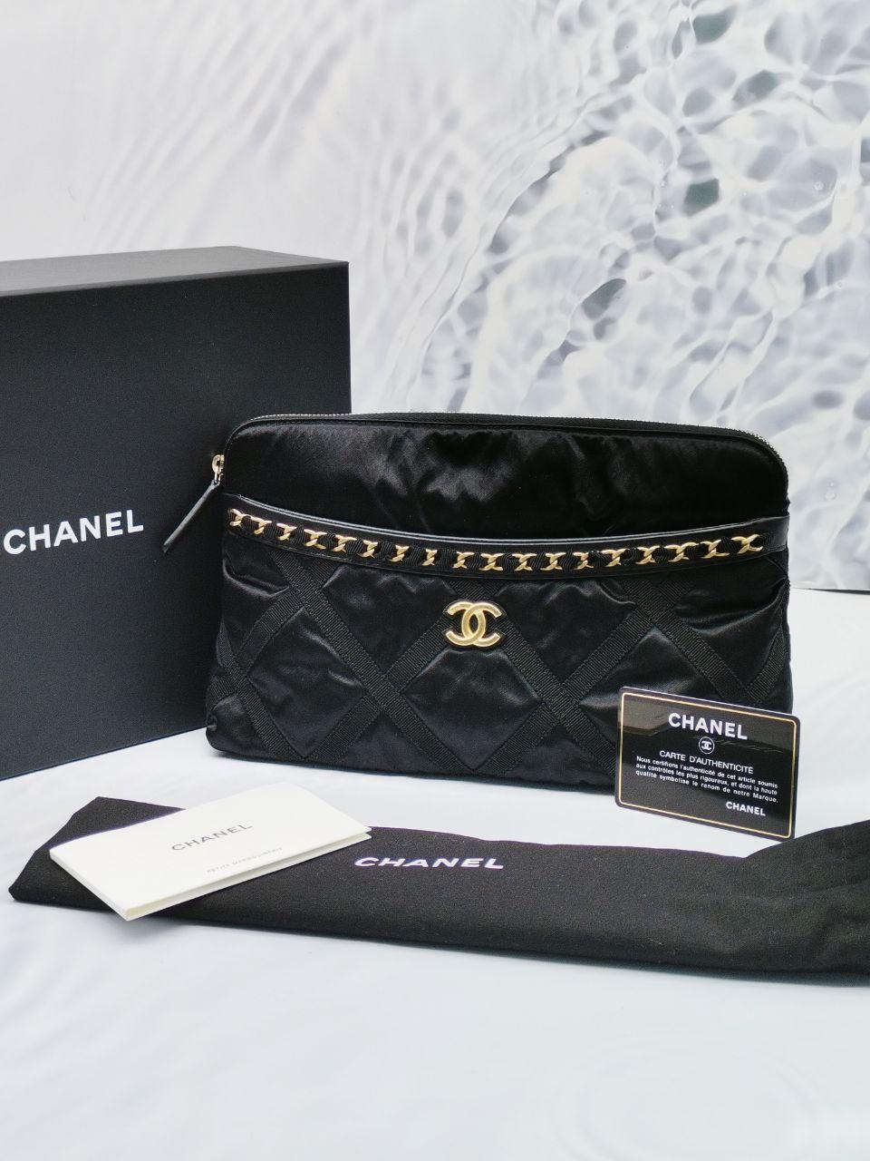 Chanel Nylon Cc Logo Pouch Fordble Tote Bag -full Set- - Reeluxs 