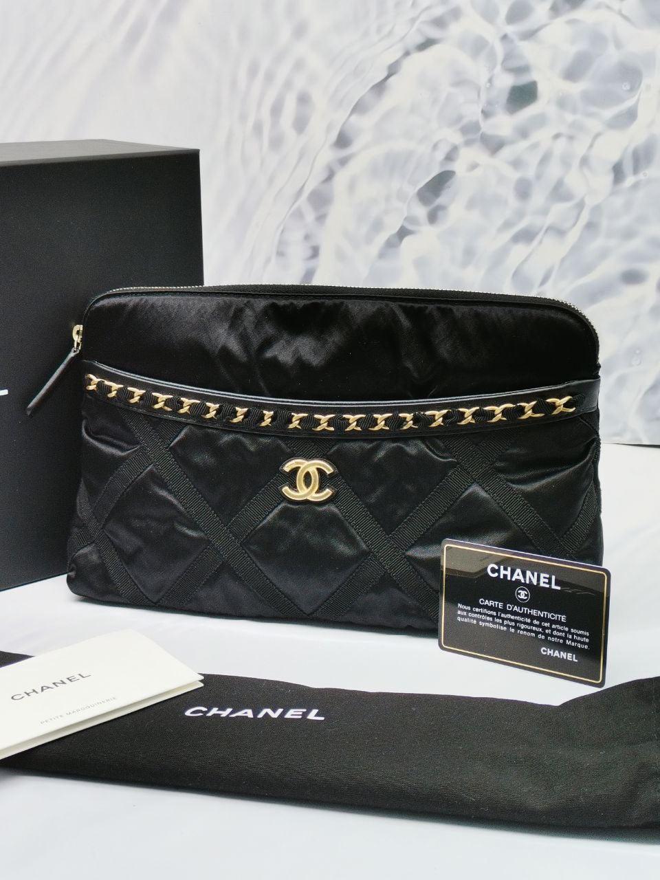 Chanel Nylon Cc Logo Pouch Fordble Tote Bag -full Set- - Reeluxs 