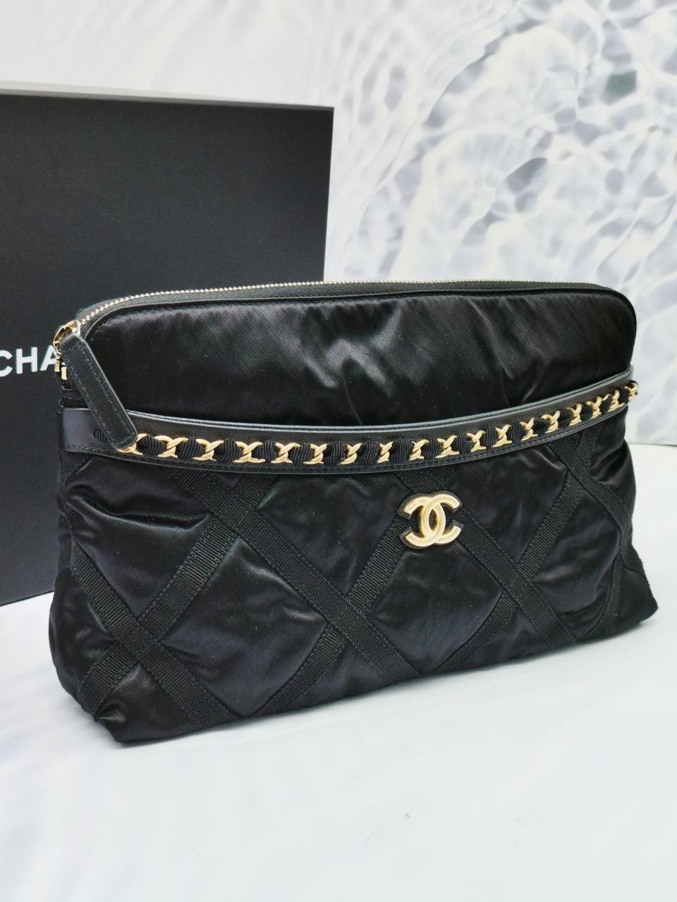 Chanel Nylon Cc Logo Pouch Fordble Tote Bag -full Set- - Reeluxs 