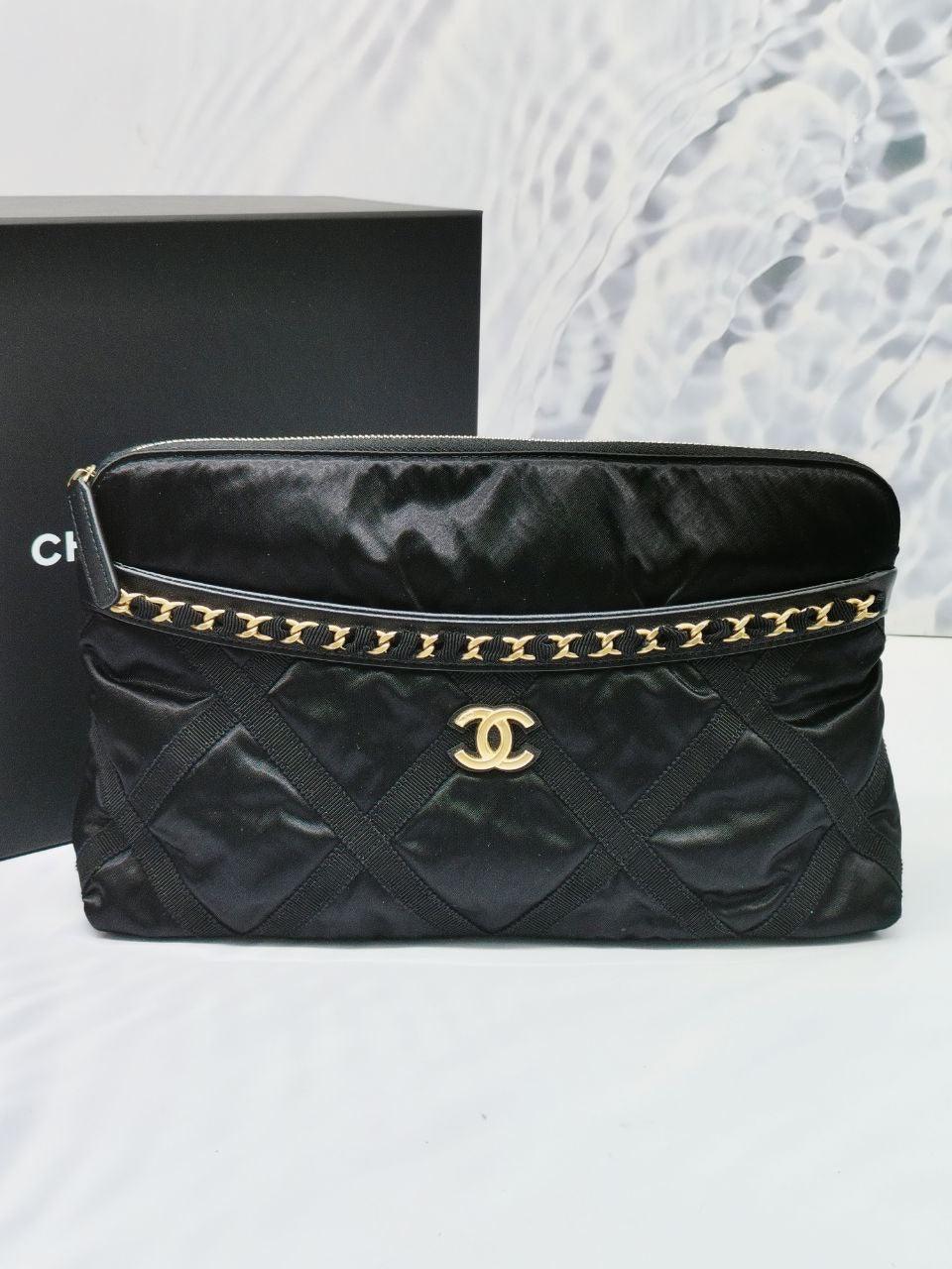 Chanel Nylon Cc Logo Pouch Fordble Tote Bag -full Set- - Reeluxs 