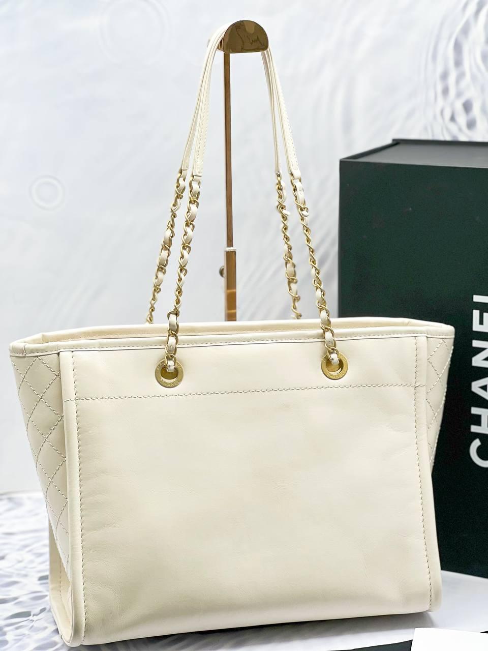 Chanel Logo Charms Deauville Tote Bag -full Set- - Reeluxs 